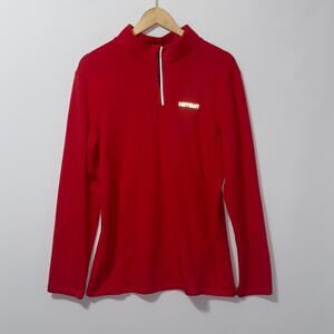 Hot suit red long sleeve quarter zip sweater women’s size medium